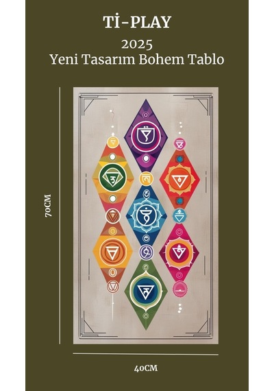 Bohem Tablo Rüya Manzarası Manevi, Soluk Renkler Bohem Duvar Sanatı Çerçevesiz Tablo