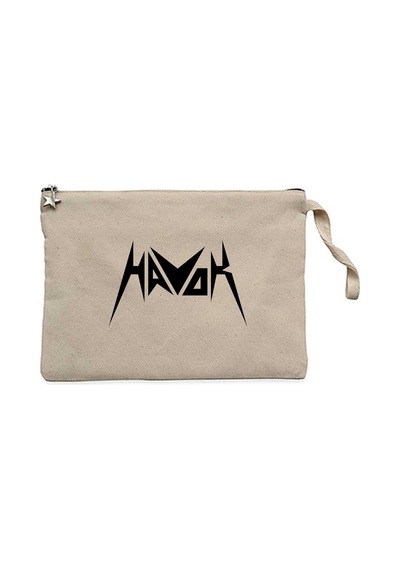 Havok Logo Krem Clutch Astarlı Cüzdan / El Çantası