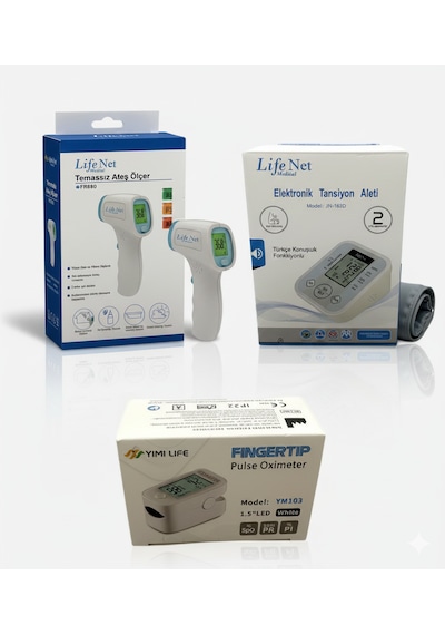 Tansiyon Aleti, Ateş Ölçer, Oximetre 3'lü Set