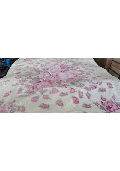Aslan Desenli /çift Kişilik/ Lüx Battaniye/ 3 Kg / Modern / Şık / Çeyizlik Krem - Pembe