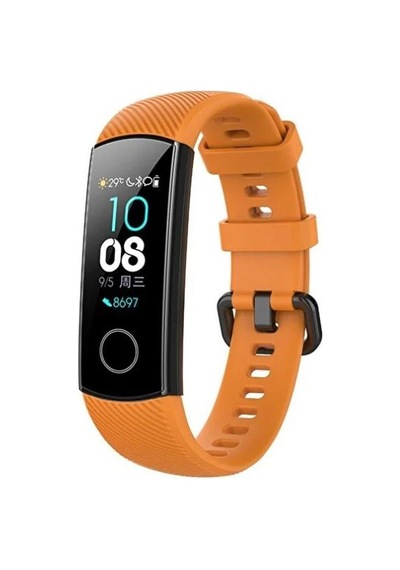Band 4 / Band 5 Akıllı Saat Uyumlu Sportif Çizgili Silikon Kordon/kayış Sarı