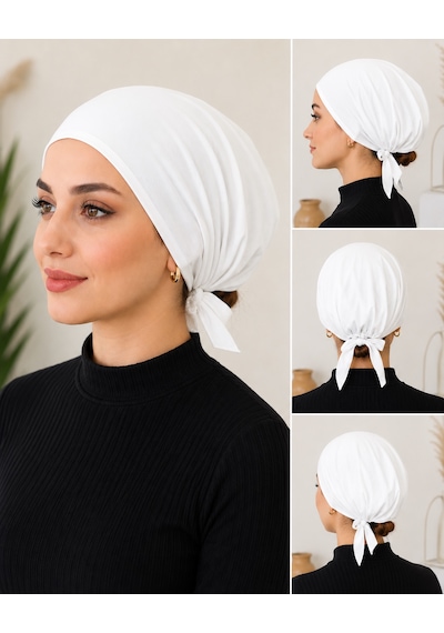 Beyaz Kadın Bone Esnek Ve Rahat Saç Bonesi, Günlük Kullanım Için Bone