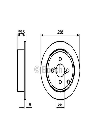 Bosch 0986479086 Arka Fren Diski Aynası Düz Toyota Corolla Vvtı Benzinli 02-07 258x4 4243102070
