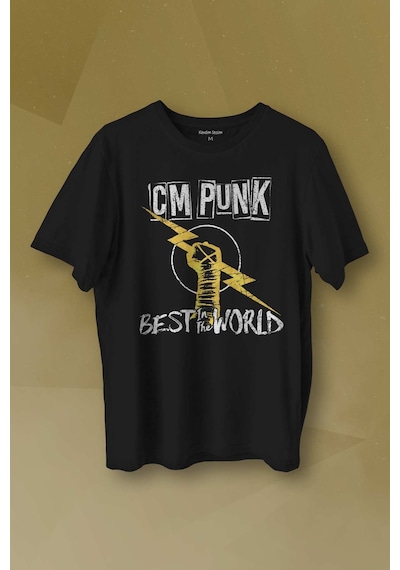 Unisex T-shirt Best In The World Cm Punk Karma Dövüş Cmpunk Gym Spor Siyah Baskılı Tişört 001