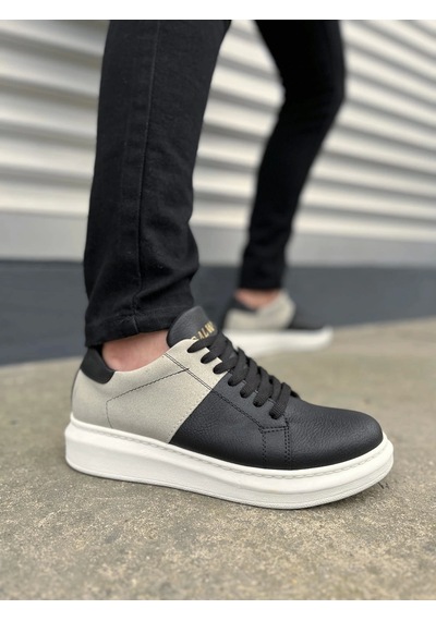 Jy151 Boost Bağcıklı Cilt Süet Erkek Günlük Sneaker Ayakkabı Csbt - Siyah/gri Siyah