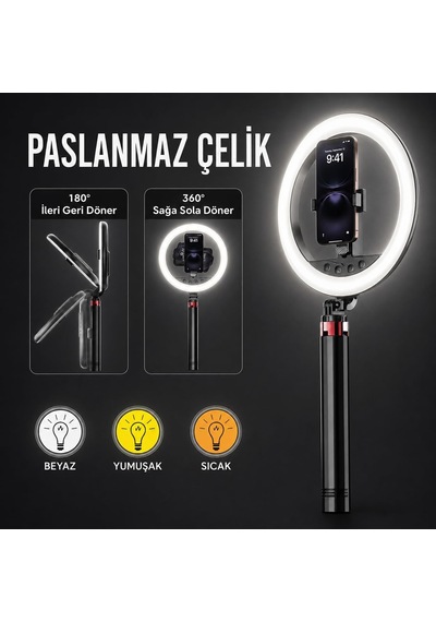 10 İnç Ring Light 2.1 M Tripod Bluetooth Kumandalı Type-c Np-l15