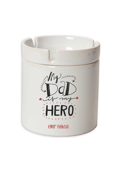 İsme Özel Seramik Küllük - My Dad İs My Hero