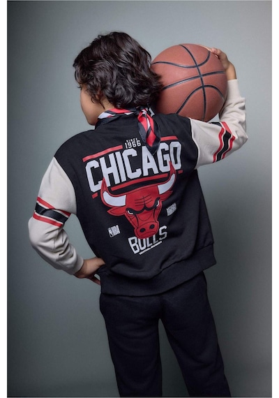 Defacto Nba Chıcago Bulls Bomber Hırka Erkek Çocuk G7617a826spbk81 Siyah-bk81