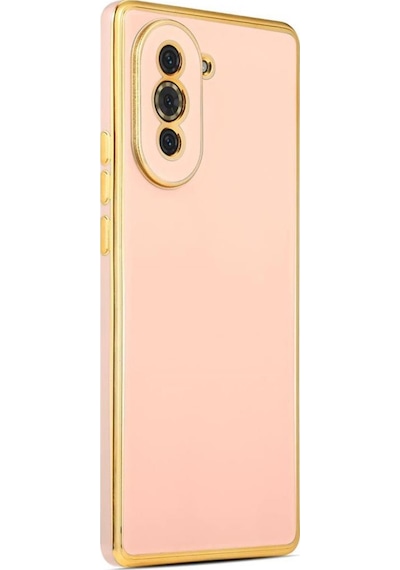 Huawei Nova 10 Pro Kılıf Kamera Korumalı Altın Kenar Tasarım Silikon