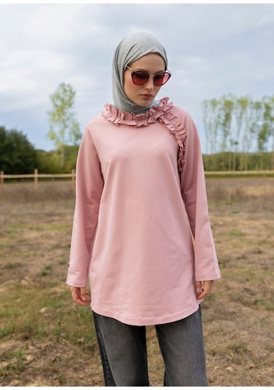 Tesettür Eşofman Üstü - Pembe Pembe