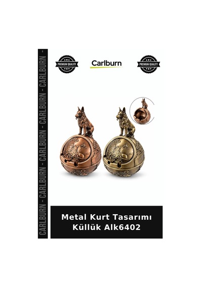 Özel Üretim Dekoratif Aksesuar Erkek Hediyelik Ofis Tasarım Metal Kurt Tasarımı Küllük Alk6402