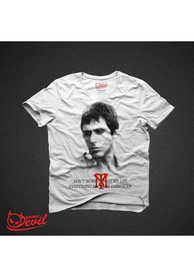 Scarface Tony Montana Beyaz Tişört Kısakollu Tshirt