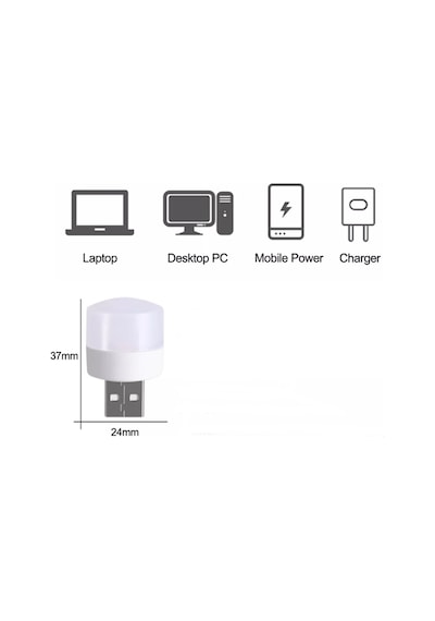 Led Usb Işık Beyaz 1W Mini Boy Tüm Usb Girişleri ile Uyumlu