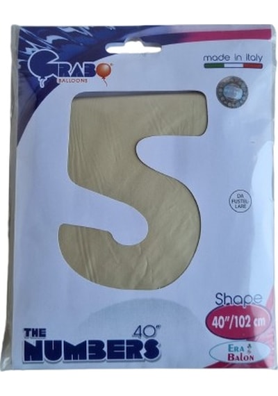 Folyo Rakam 5 Satin Krem 40 Inc 101 Cm Grabo Yüksek Kalite Folyo Rakam Çok Renkli
