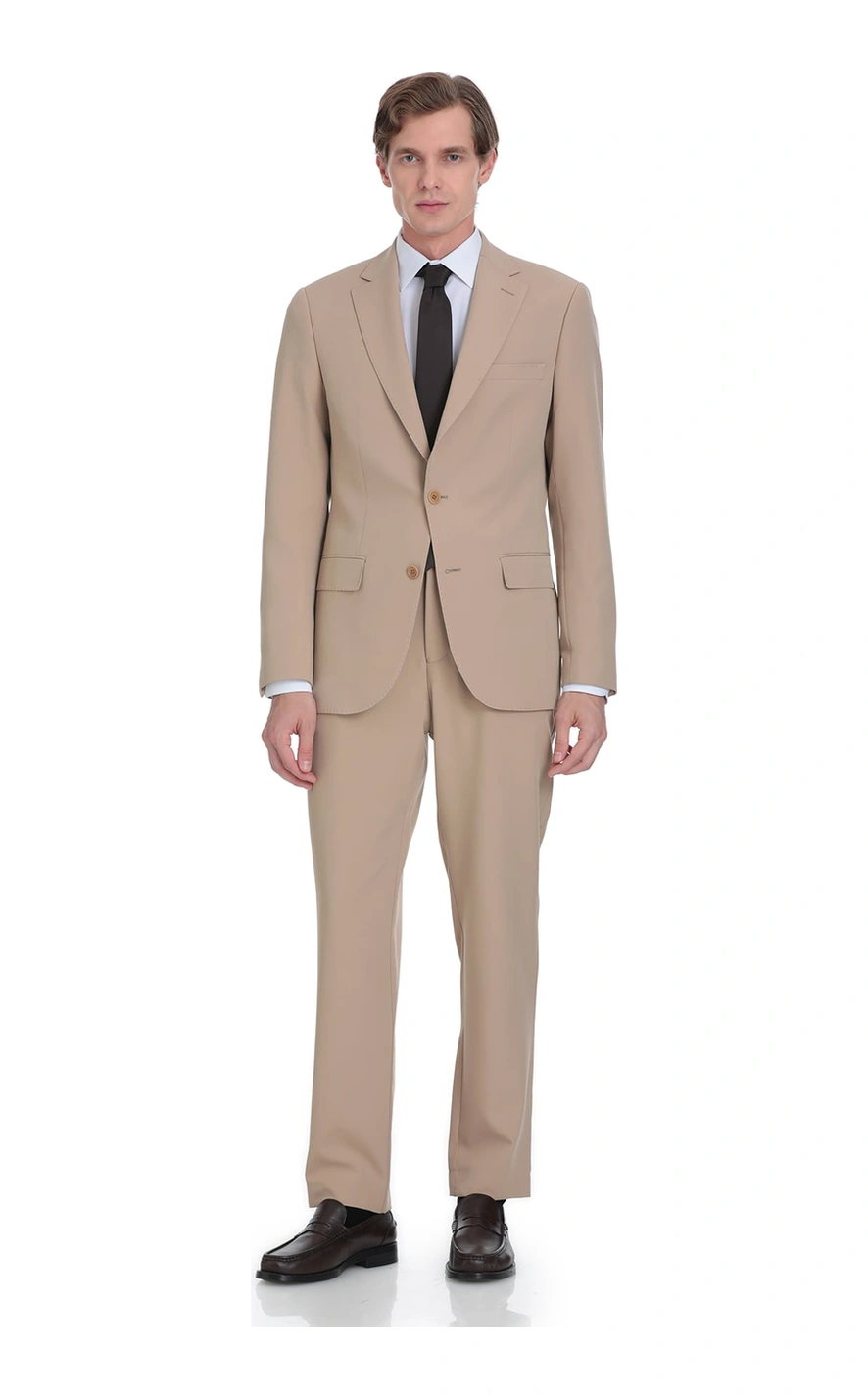 Hatemoğlu Vizon Slim Fit Mono Yaka Casual Takım Elbise Vizon