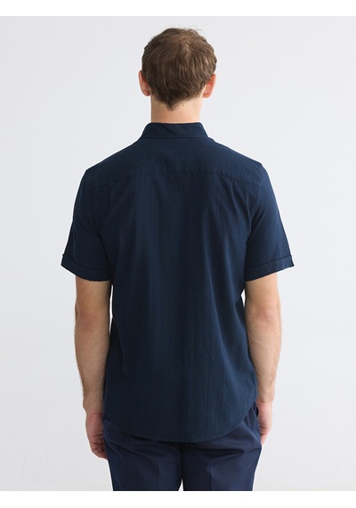 Lcwaıkıkı Classic Lacivert Regular Fit Armürlü Erkek Gömlek
