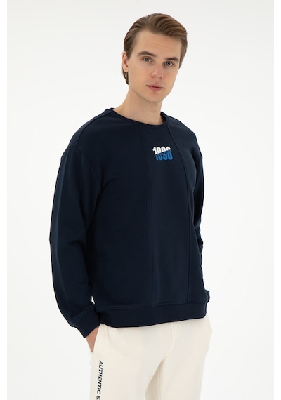 U.S. Polo Assn. Erkek Comfort Fit Bisiklet Yaka Lacivert Sweatshirt 50293430-VR033