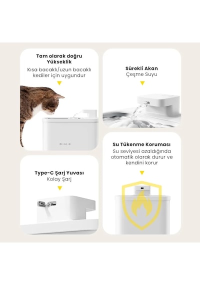Petfit Aqua Flow 4l Çelik Hazne Wi-fi Bataryalı Akıllı Otomatik Kedi Köpek Su Pınarı Su Çeşmesi Su Şelalesi Ultra Sessiz+uv Filtre+akıllı Sensör