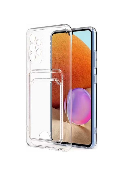 Zore Galaxy A52 Kılıf Kartlıklı Şeffaf Nvth Setra Clear Silikon Kapak - Renksiz