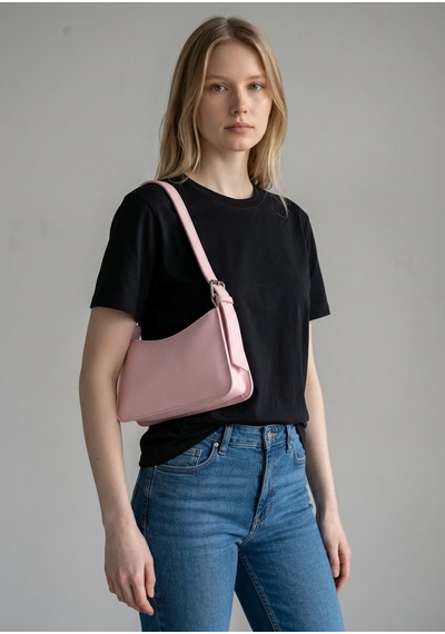 Kadın Pembe Minimalist Baget Omuz Çantası