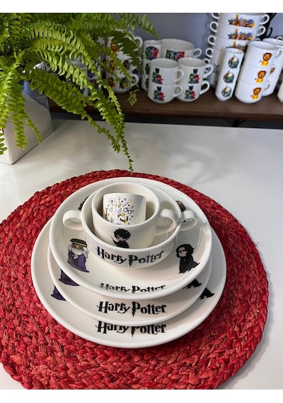 6 Parça Harry Potter Model Çocuk Yemek Takımı Beslenme Seti Çok Renkli