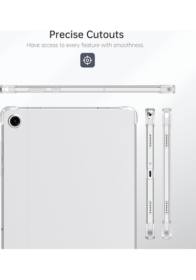 Samsung Galaxy Tab A11+ Plus 11 İnç Sm-x230 Uyumlu Köşe Korumalı Şeffaf Esnek Antishock Kılıf Arka Kapak