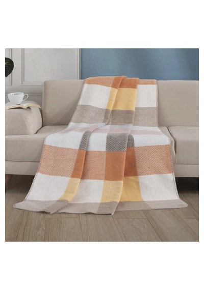 Çift Kişilik Pamuklu Battaniye 200 X 220 Cm Çok Renkli