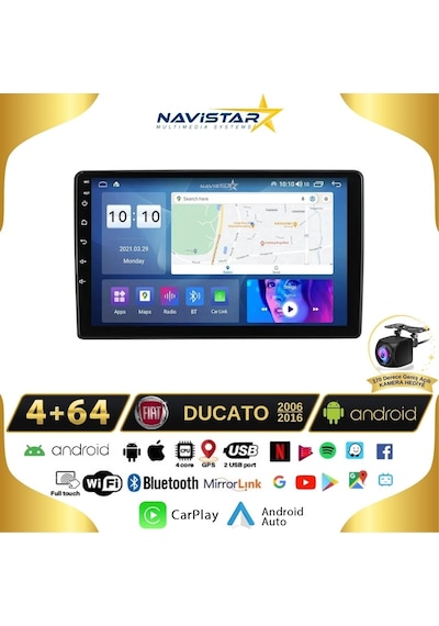 Fiat Ducato 2006-2016 Model 4gb + 64gb Android 13 Kablosuz Carpl