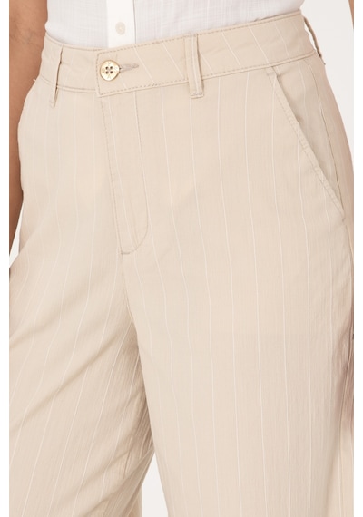 U.S. Polo Assn. Kadın Taş Çizgili Loose Fit Kanvas Pantolon 50300265-VR049