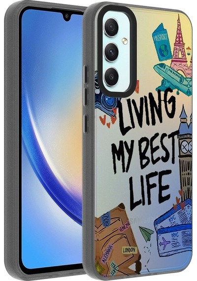 Galaxy A34 Kılıf Desenli Zore Dragon Sert Kapak Seyahat