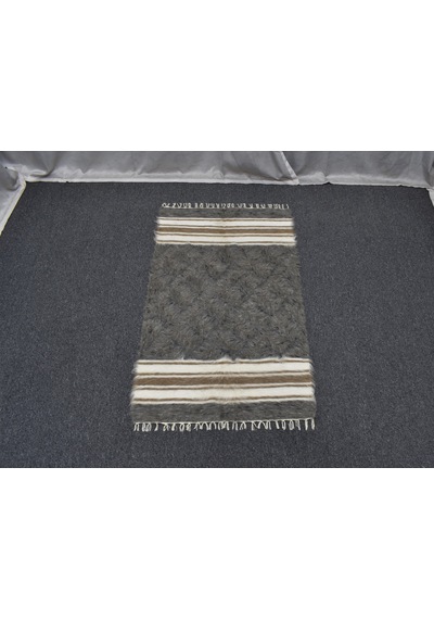 Zehra Abla Halı Yeni El Dokuma Ender Tiftik Yün Siirt Battaniyesi Kilim 7496 Çok Renkli