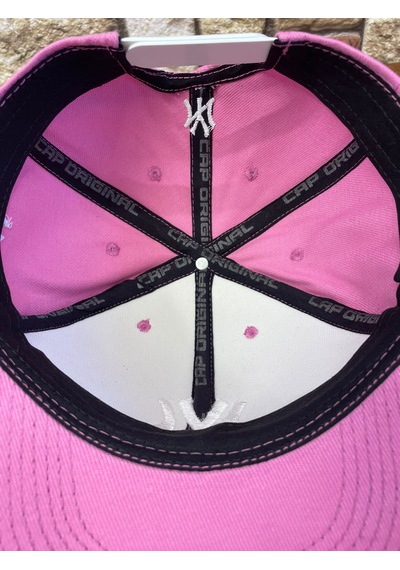 Hamze Ny Newyork Nakışlı Hiphop Snapback Rapper Drip Şapka Cap Pembe - Beyaz