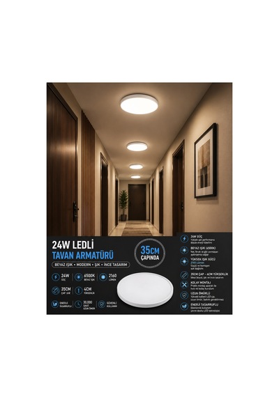 20 Adet---35cm ,modern Tavana Sıfır Panel Led Avize Tavan Armatürü 24w Beyaz Işık İnce Dekoratif Led Tavan Lambası,kolay Montaj Sıva Üstü Tavan Lambası Tak Çalıştır ,tavan Glop, Lamba