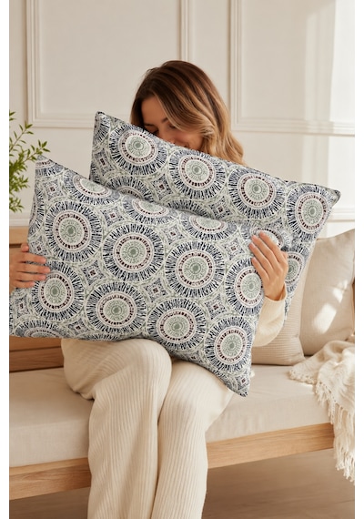 Cotton Collection Ranforce 2'li Yastık Kılıfı Lunera Çok Renkli