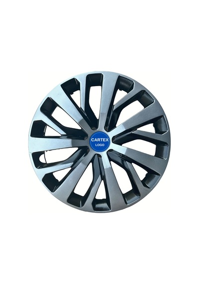 Renault Taliant 15'' İnç Araçlar İçin Uyumlu Jant Kapağı Siyah- Gri Logo