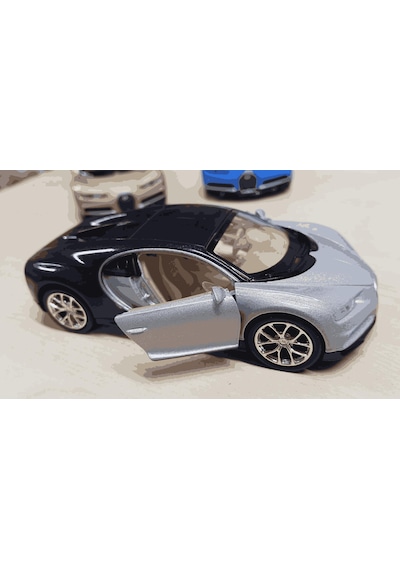 Oyuncak Metal Model Araba 1/36 Çek Bırak Bugatti Chiron Gri