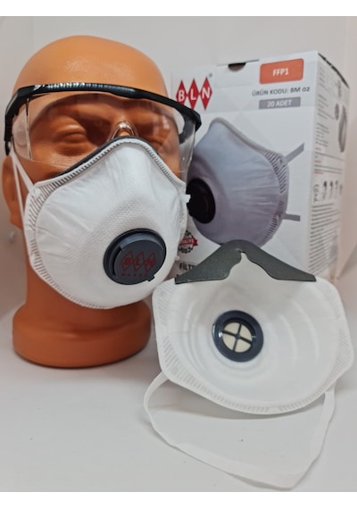 Bln Bm 02 Ffp1 Nr Aktif Form Konik Ventilli Toz Maske 20 Adet