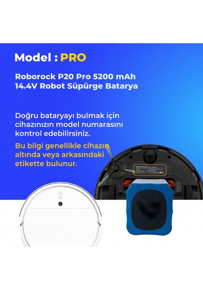 Roborock P20 Pro 5200 Mah 14.4v Robot Süpürge Batarya