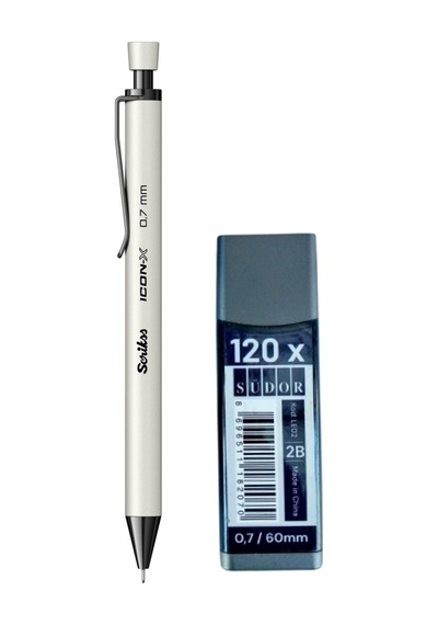 2b , 120 Li 60 Mm 0,7 Uç Ve Scrikss İcon-x 0,7 Uçlu Kalem Seti Krem