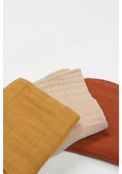 Mey İthalat 6'lı Müslin Mendil 20x20 Cm 90106 Kiremit Bej Hardal
