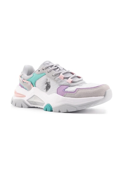 U.s. Polo Assn. Vincent Wmn 4fx Kadın A.gri-lila-yeşil Sneaker Ayakkabı-gri Gri