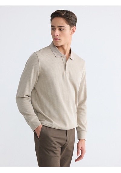 Lcwaıkıkı Classic Gri Polo Yaka Erkek Sweatshirt