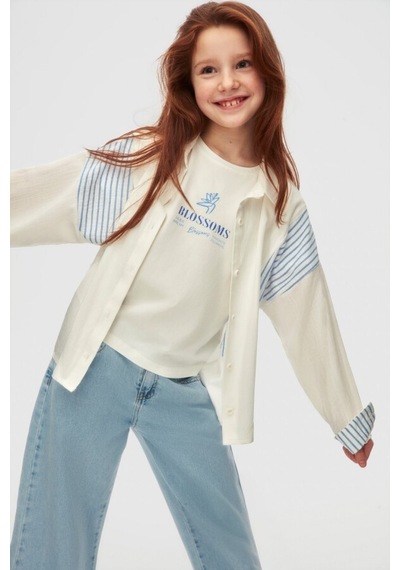 Xo Kids Kız Çocuk Tişort 8-14 Yaş 38421 Ekru