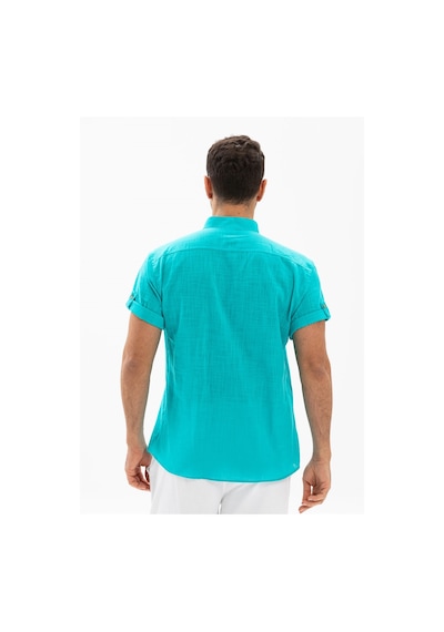 Kısa Kol Şile Bezi Bodrum Erkek T-shirt Turkuaz 3054 Turkuaz