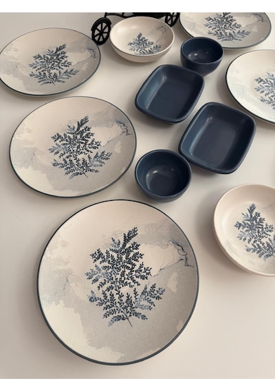 Takım Kahvaltı Blue Magıc 12 Parça 6 Kişilik Mat Beyaz