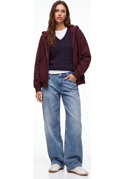 LTB Slim Fit V Yaka Triko Lacivert Kazak