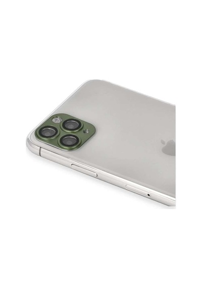 İphone 11 Pro Max Pers Alüminyum Kamera Lens - Yeşil Diğer