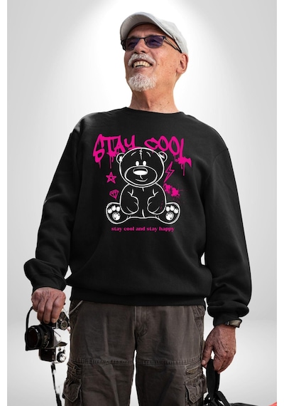 Serin Ve Mutlu Kal Unisex Siyah Sweatshirt Siyah