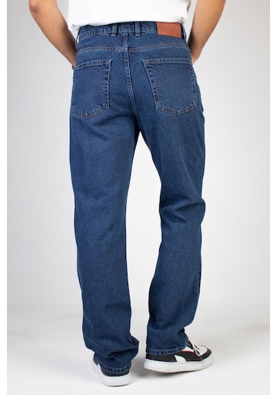 HLT Jeans Erkek Mavi Baggy Fit Bol Kesim %100 Pamuk Denim Loose Jeans Kot Pantolon Leo 001