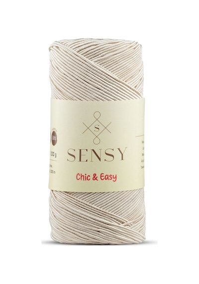 Sensy Premium Chic&easy 200 Gr Mumlu İp Slim Supra İpi Runner İpi Çanta İpi Supla İpi Pase İp Ekru